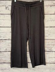 EDDIE BAUER Pants Wide Leg Cropped Casual Charcoal Gray-Small