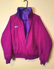 Vintage Columbia Women Thinsulate Reversible Puffer Jacket Size S/M Purple Coat