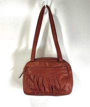 Pat Halpen Leather Shoulder Bag Vintage Rust Red Handbag Vintage