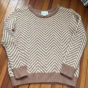 Ganni Anthropologie Angora Blend Chevron Crewneck Sweater Sz XS