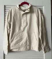 Cream Quarter Zip Sweatshirt