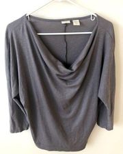 St. Tropez West M Cowl Scoop Neck 3/4 Sleeve Top