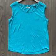 NWT Made & Crafted Levi's 100% Linen Roller Tank in Bright Aqua, Size 1 / Small