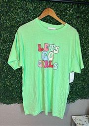 Distressed Vintage Couture “Lets Go Girls” Boutique Oversized Shirt Size Large N