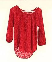 Lauren Conrad- red shirt size XS