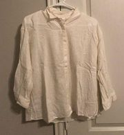 Uniqlo women white button down blouses shirt size M