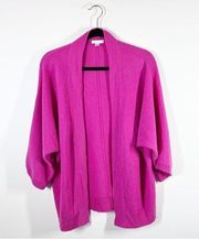 Garnet hill 100% cashmere open front cardigan Barbie pink