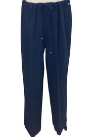 St John navy blue wide leg pants, Ladies medium drawstring waist casual bottom