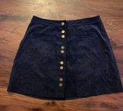 Navy Corduroy Skirt