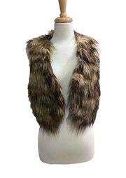 Steve Madden Vest Faux Fur Brown Fuzzy Size M/L Womens NWT