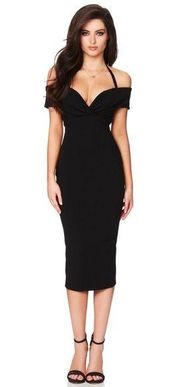 Nookie Athena Off Shoulder Midi Dress M