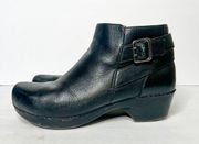 Dansko Tate Black Ankle Bootie Size 40 9 Leather Women’s