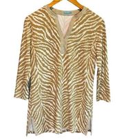 J. McLaughlin Animal Print Catalina Cloth Tunic Top - size Small