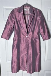Vintage Carolina Herrera Purple Iridescent Silk Jacket Size 10 Made In Italy