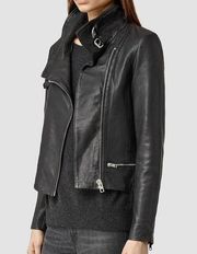 All Saints Bales Biker Jacket Black Leather