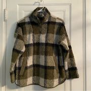 Madewell (Re)sourced Sherpa plaid tunic jacket
