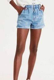 American Eagle Mom Shorts High Rise Denim Jean Pleated Size 8