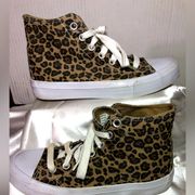 High top cheetah shoes size 8
