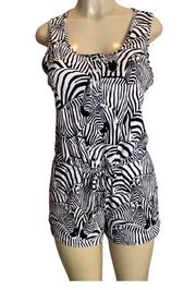 Flora Nikrooz Zebra Print Shorts Romper Size Small New With Tags