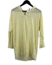 Yellow Stripe Sophia Hoodie Coverup Size Small New