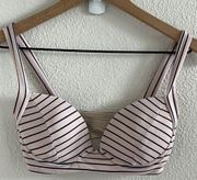 Acacia Swimwear Striped Bra Swim Top Pull On Small