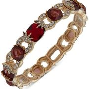 Anne Klein Red Doublet Stretch Bracelet in Gold-Tone NWT MSRP $35