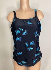 New. Coldwater Creek blue koi tankini top. Size 16. Retails $70