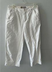 Caribbean Joe Capri Pants Summer Lightweight Coastal Cotton White Size 6