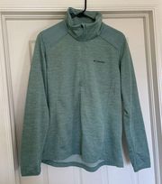 Columbia Pullover Fleece Lined Green Sweater GUC