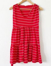 Red White Stripes Mini Babydoll Casual Sundress