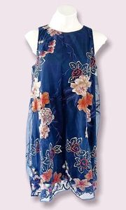 Beige by ECI Dress Lace Floral Embroidery Halter Neck Navy Size L NWT $118.00