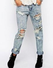 One Teaspoon Awesome Baggies Jeans in 1966 Distressed Acid Wash Relaxed Fit