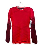 NWT Smartwool Intraknit 200 Thermal Merino Base Layer Crew Women Size Small Red