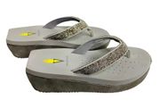 Volatile Eleanor Silver Flip Flop Thong Sandals