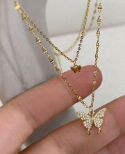 Gold Plated Butterfly Necklace