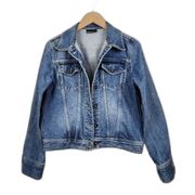 DKNY Jean Jacket Blue 100% Cotton Trucker Denim Jacket Size M