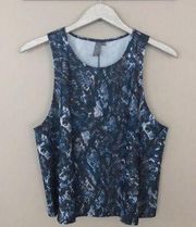 Sweaty Betty Blue Snake Print Activate Workout Vest Top NEW