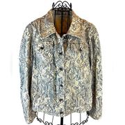 CHRISTOPHER & BANKS Snakeskin Look Denim Jacket Women’s Size Extra large NWOT