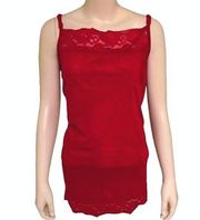 Maurice's  Burgundy Red Camisole with Lace Sheer Spaghetti Straps Size 1