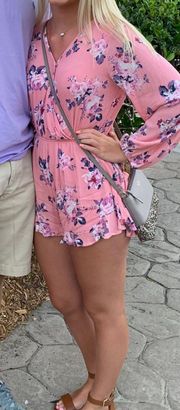 Pink Lily Flower Romper