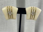 Vintage faux ivory clip-on earrings