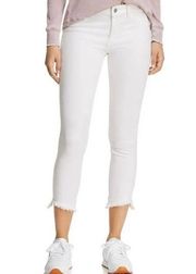 DL1961 Women's Florence Cropped Mid Rise Instasculpt Skinny Denim Jeans White 32