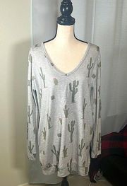 Cactus succulent tunic sweater top