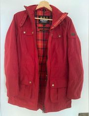 Barbour Risegate Parka Waterproof Hooded Tartan Lined Coat