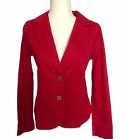 Liliya Ziano Vintage Red Blazer Jacket Button Closure Size 8 NEW