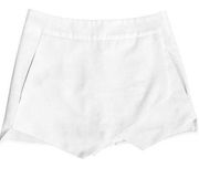 Aqua Womens Asymmetrical Skort Envelope Skirt Front, Shorts Pockets White S NWOT