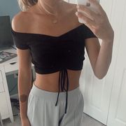 Urban Outfitters Runched Black Crop Top