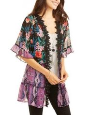 Tru‎ Self Tiered Floral Boho Kimono