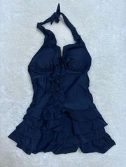 Amazon wantdo navy skirted swimsuit LARGE