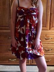 Strapless Floral Print Dress